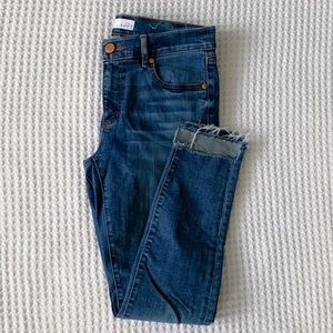 Skinny step hem jeans